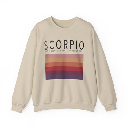 sport grey sweatshirt with bold scorpio astrology graphic and stripes
