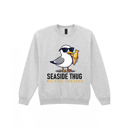Seaside Thug Funny T-Shirt & Sweatshirt Sweatshirt in Sport Grey