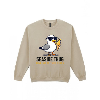 Seaside Thug Funny T-Shirt & Sweatshirt Sweatshirt in Sand