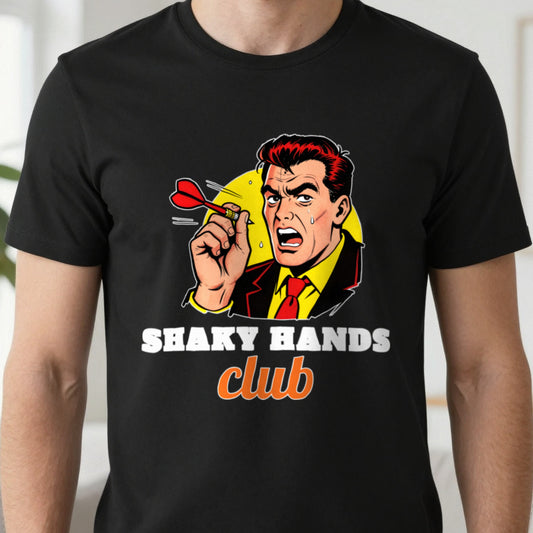 Shaky Hands Club Funny Darts T-Shirt & Sweatshirt close-up
