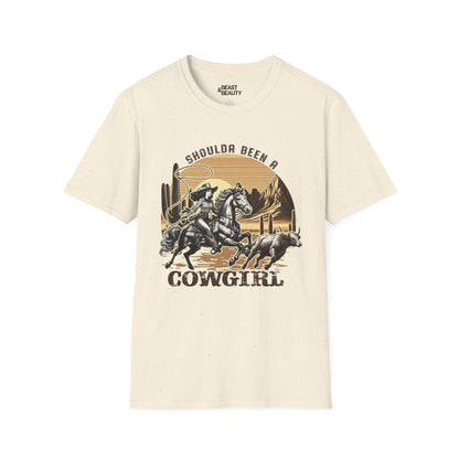shoulda been a cowgirl t-shirt natural t-shirt cowgirl gift idea