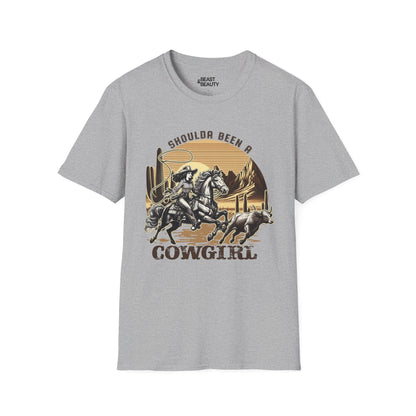 shoulda been a cowgirl t-shirt sport grey t-shirt cowgirl gift idea