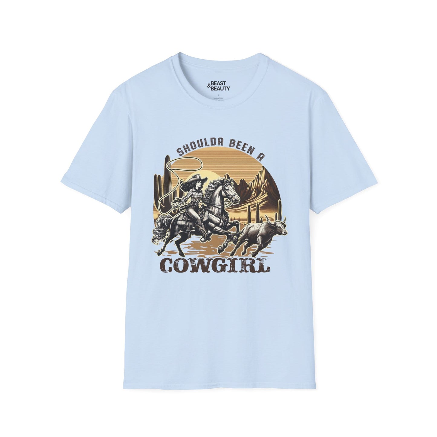 shoulda been a cowgirl t-shirt light blue t-shirt cowgirl gift idea