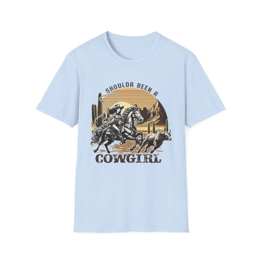 Shoulda Been a Cowgirl T-Shirt - funny t-shirt by Cheeky Business