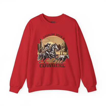 shoulda been a cowgirl western sweatshirt red sweatshirt cowgirl gift idea