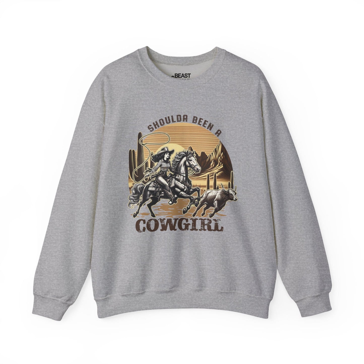 shoulda been a cowgirl western sweatshirt sport grey sweatshirt cowgirl gift idea