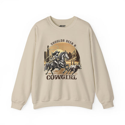 shoulda been a cowgirl western sweatshirt sand sweatshirt cowgirl gift idea