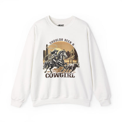 shoulda been a cowgirl western sweatshirt white sweatshirt cowgirl gift idea