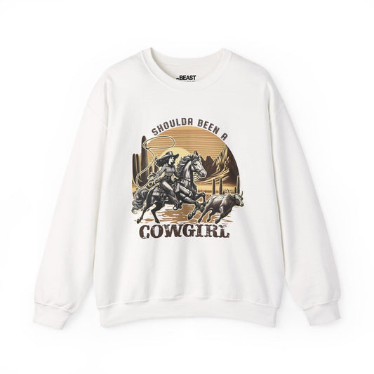 shoulda been a cowgirl western sweatshirt white sweatshirt cowgirl gift idea