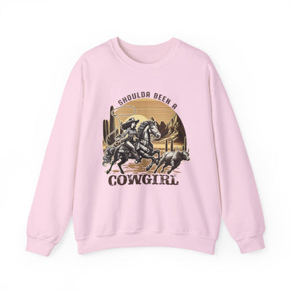 Shoulda Been A Cowgirl Western Sweatshirt - funny sweatshirt by Cheeky Business