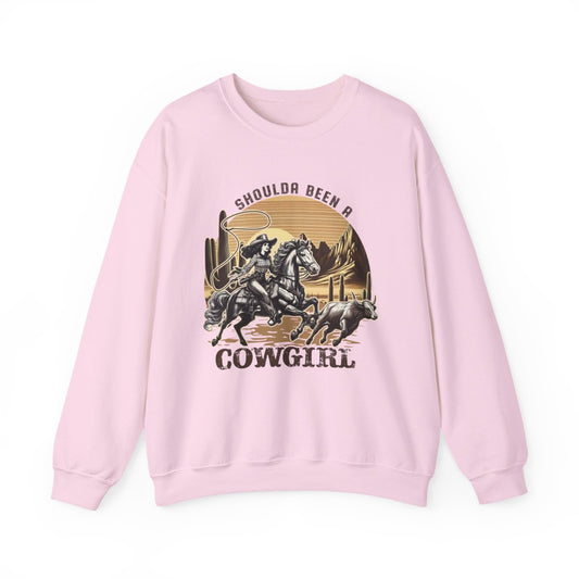 Shoulda Been A Cowgirl Western Sweatshirt - funny sweatshirt by Cheeky Business