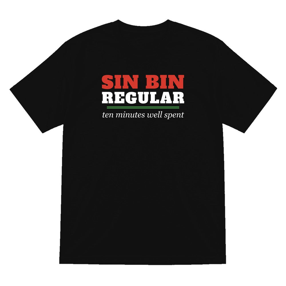 Sin Bin Regular Funny Rugby T-Shirt & Sweatshirt T-Shirt in Black