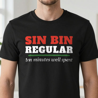 Sin Bin Regular Funny Rugby T-Shirt & Sweatshirt close-up