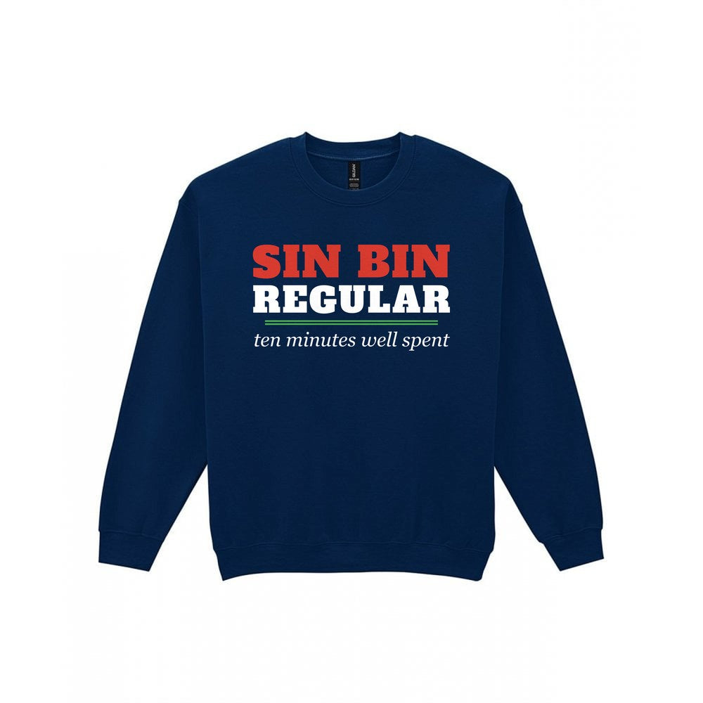 Sin Bin Regular Funny Rugby T-Shirt & Sweatshirt Sweatshirt in Navy
