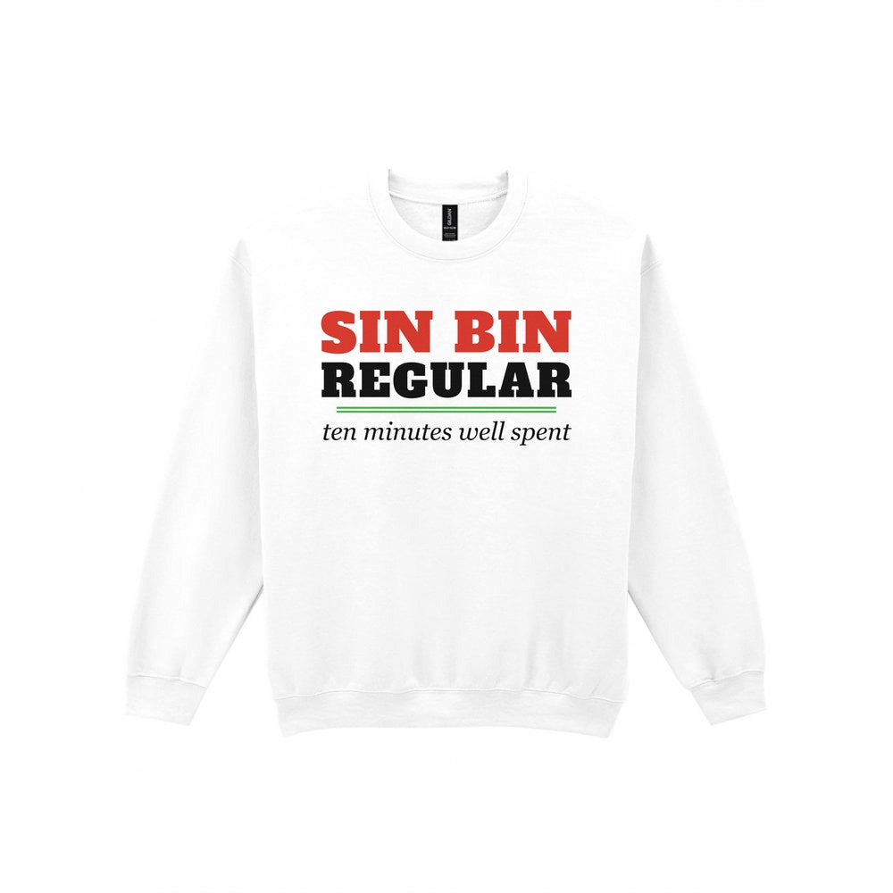 Sin Bin Regular Funny Rugby T-Shirt & Sweatshirt Sweatshirt in White