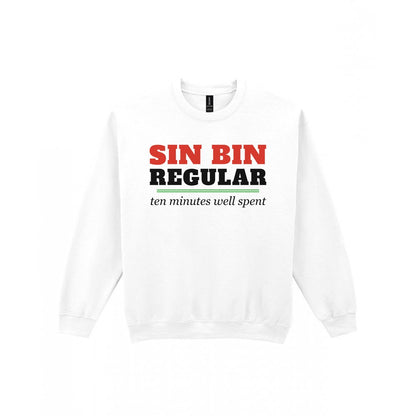 Sin Bin Regular Funny Rugby T-Shirt & Sweatshirt Sweatshirt in White