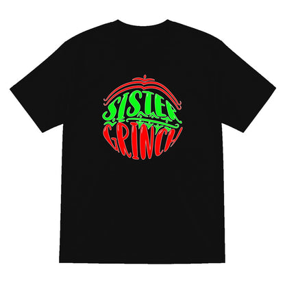 Sister Grumpy Green Christmas T-Shirt & Sweatshirt T-Shirt in Black