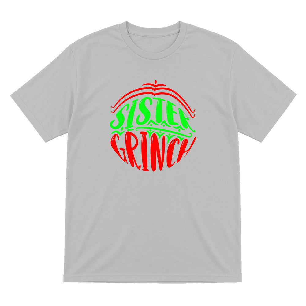Sister Grumpy Green Christmas T-Shirt & Sweatshirt T-Shirt in Sport Grey