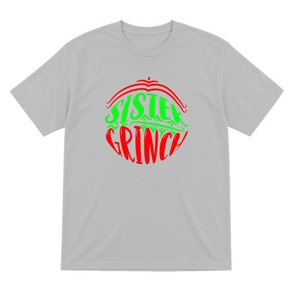 Sister Grumpy Green Christmas T-Shirt & Sweatshirt T-Shirt in Sport Grey