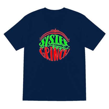 Sister Grumpy Green Christmas T-Shirt & Sweatshirt T-Shirt in Navy
