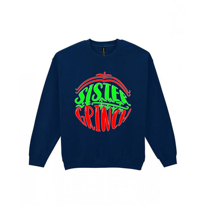 Sister Grumpy Green Christmas T-Shirt & Sweatshirt Sweatshirt in Navy