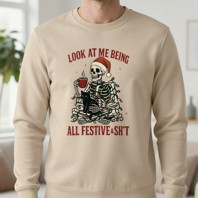 Skeleton Christmas Jumper – Funny Festive & Sh*t Sweatshirt