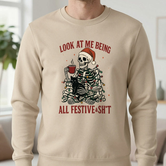 Skeleton Christmas Jumper – Funny Festive & Sh*t Sweatshirt