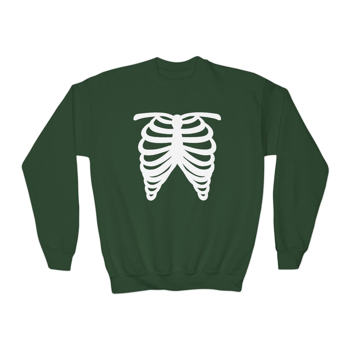 navy sweatshirt with white skeleton chest graphic kids halloween gift