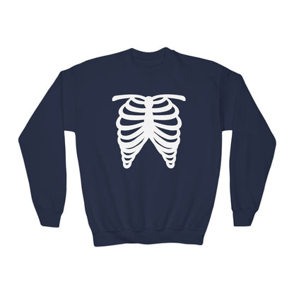 forest green sweatshirt with skeleton graphic kids halloween wear