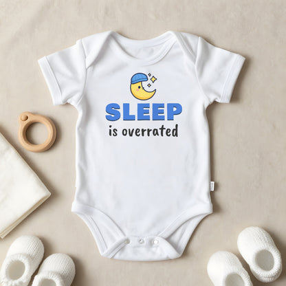 Sleep Is Overrated baby grow laid flat