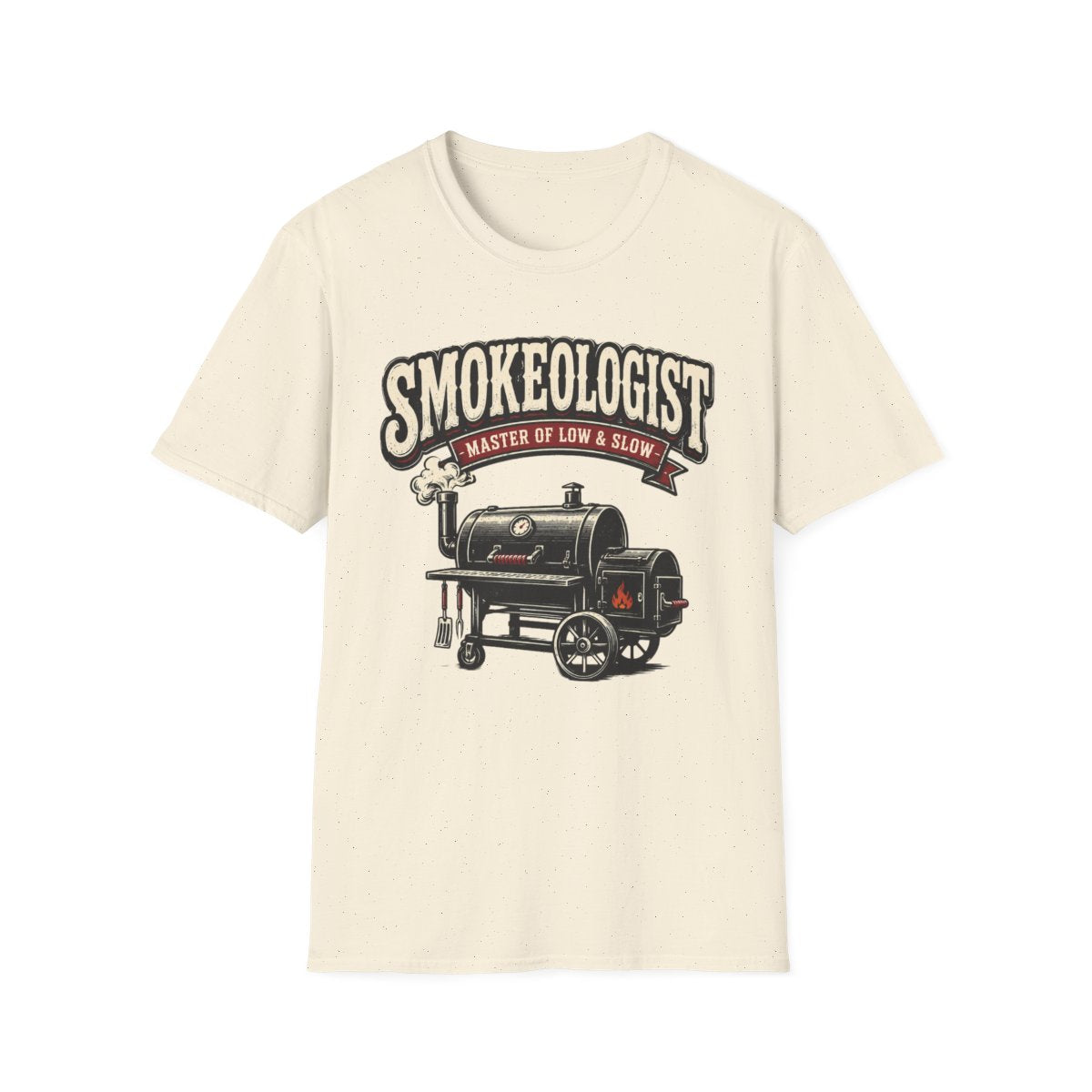 royal blue t-shirt with smokeologist funny barbecue design