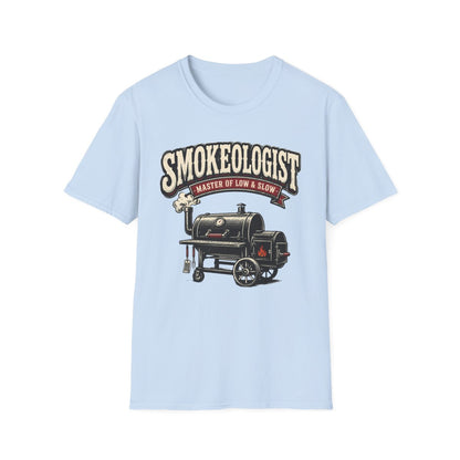 natural cream t-shirt with smokeologist low and slow cooking graphic
