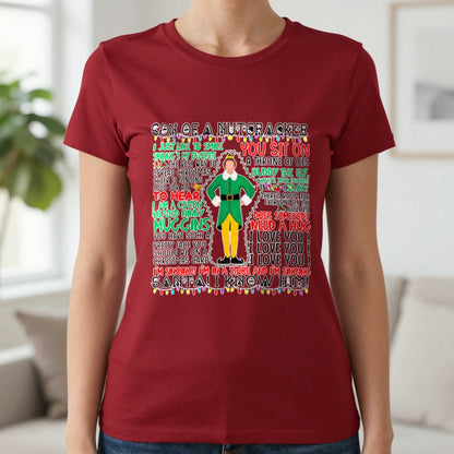 Son Of A Nutcracker Christmas Quotes T-Shirt & Sweatshirt in Cardinal Red, worn, our photo