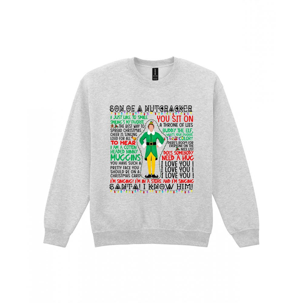 Son Of A Nutcracker Christmas Quotes T-Shirt & Sweatshirt Sweatshirt in Sport Grey