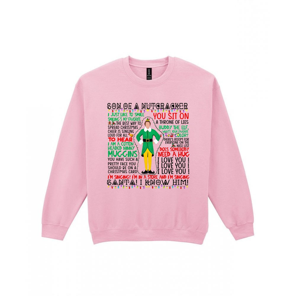 Son Of A Nutcracker Christmas Quotes T-Shirt & Sweatshirt Sweatshirt in Light Pink