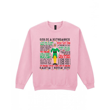 Son Of A Nutcracker Christmas Quotes T-Shirt & Sweatshirt Sweatshirt in Light Pink