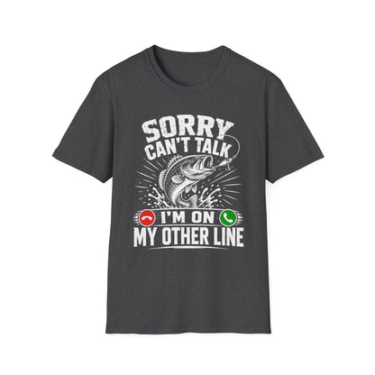 navy t-shirt with fishing obsession funny text design for fishermen