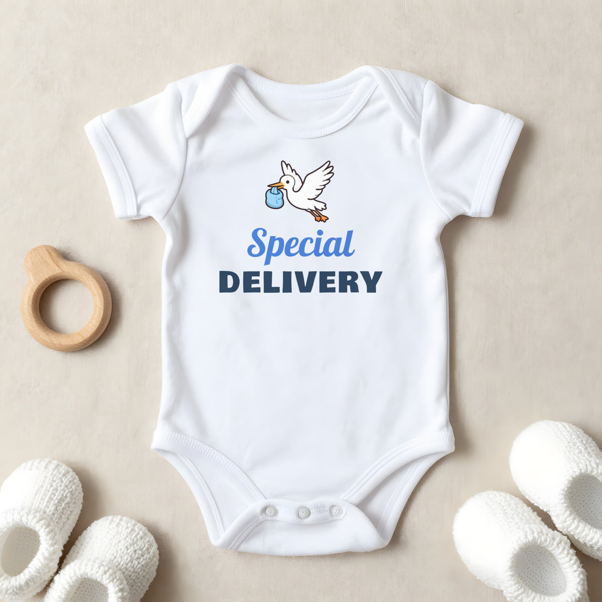 Special Delivery baby grow laid flat