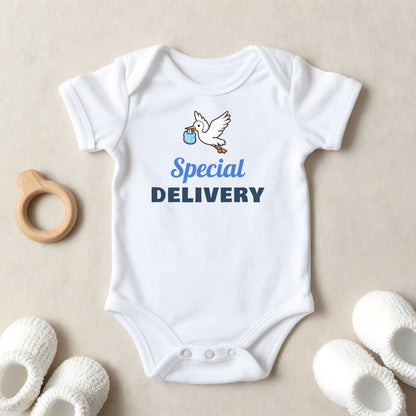 Special Delivery baby grow laid flat