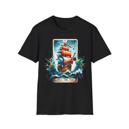 Spill The Tea Tarot Graphic T-Shirt - funny t-shirt by Cheeky Business