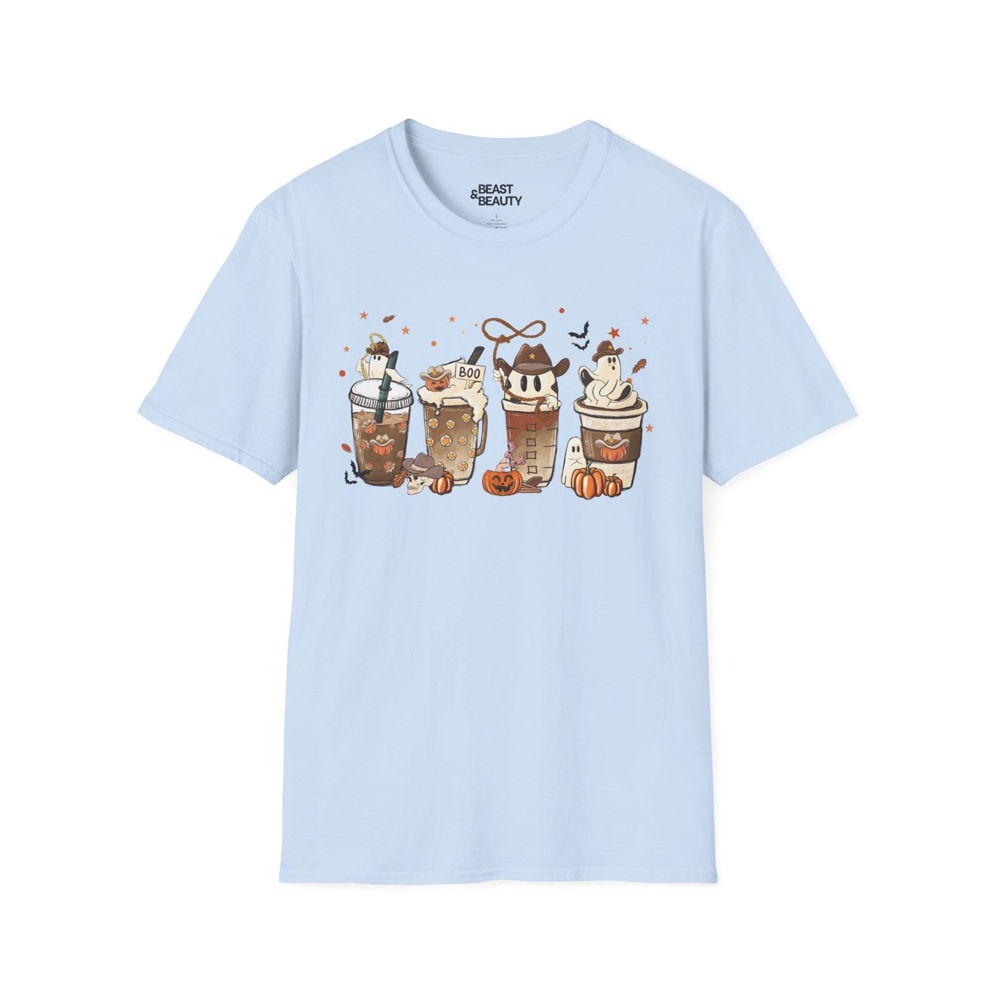 spooky halloween coffee drinks graphic t-shirt t-shirt alternate colour product image