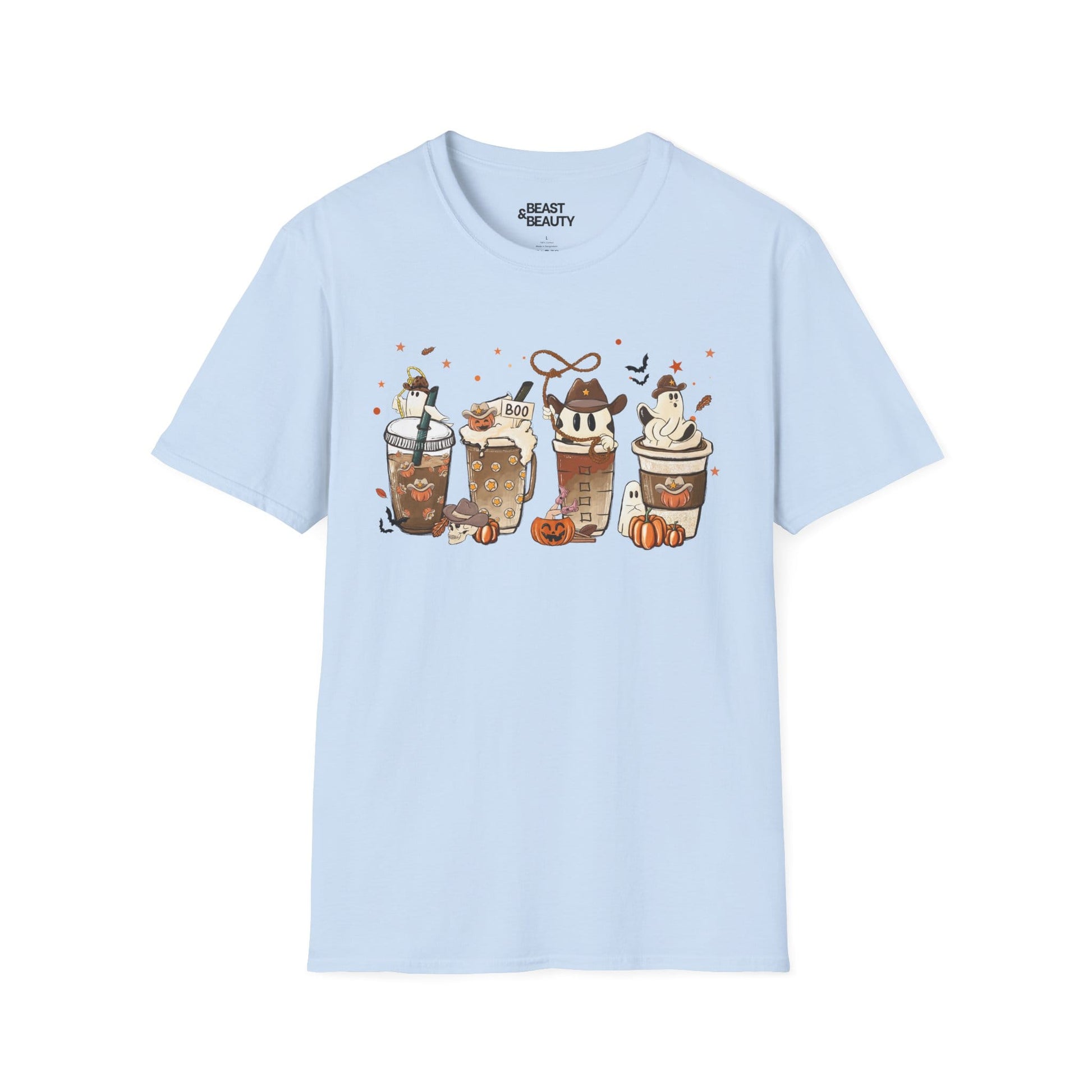 spooky halloween coffee drinks graphic t-shirt t-shirt alternate colour product image