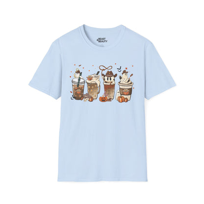 spooky halloween coffee drinks graphic t-shirt t-shirt alternate colour product image