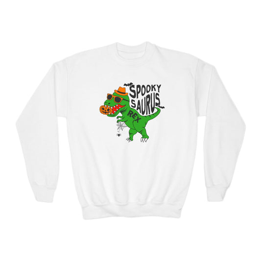 Spooky Saurus Rex Kids Halloween Sweatshirt