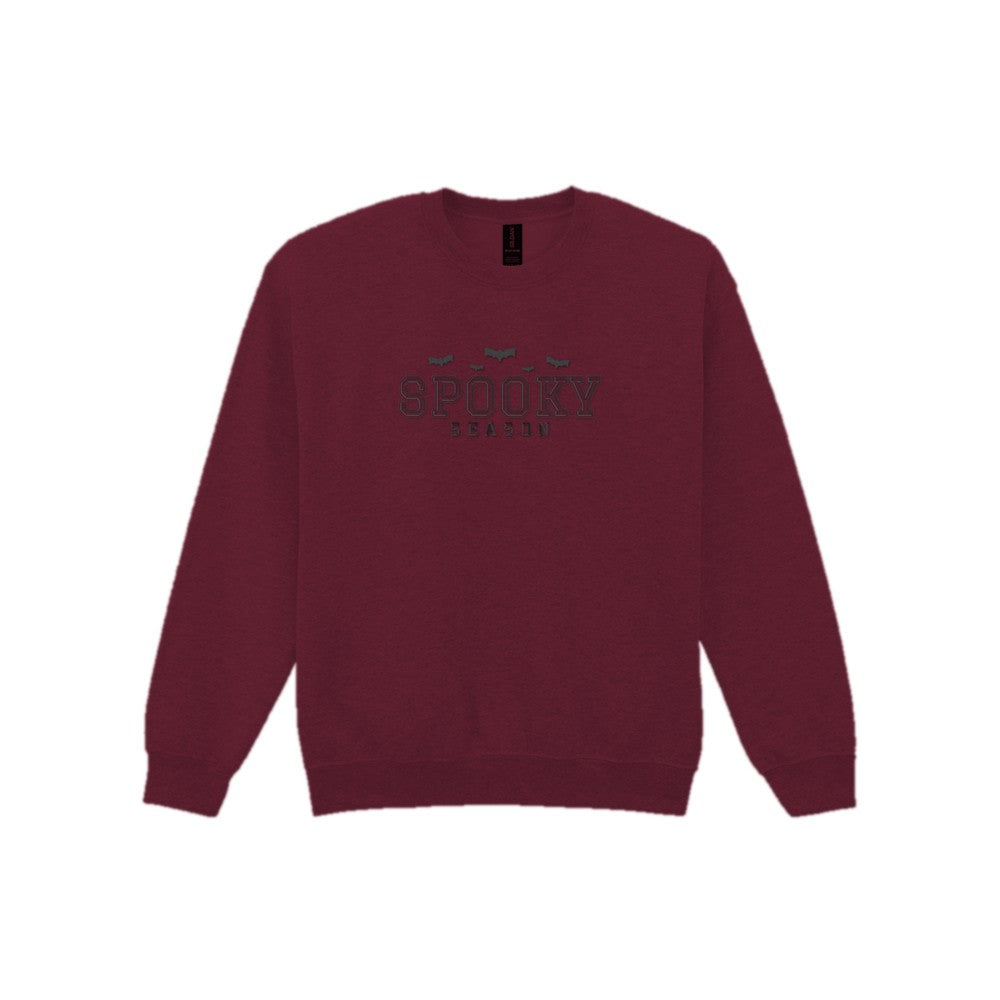 Spooky Season Embroidered Sweatshirt in Maroon