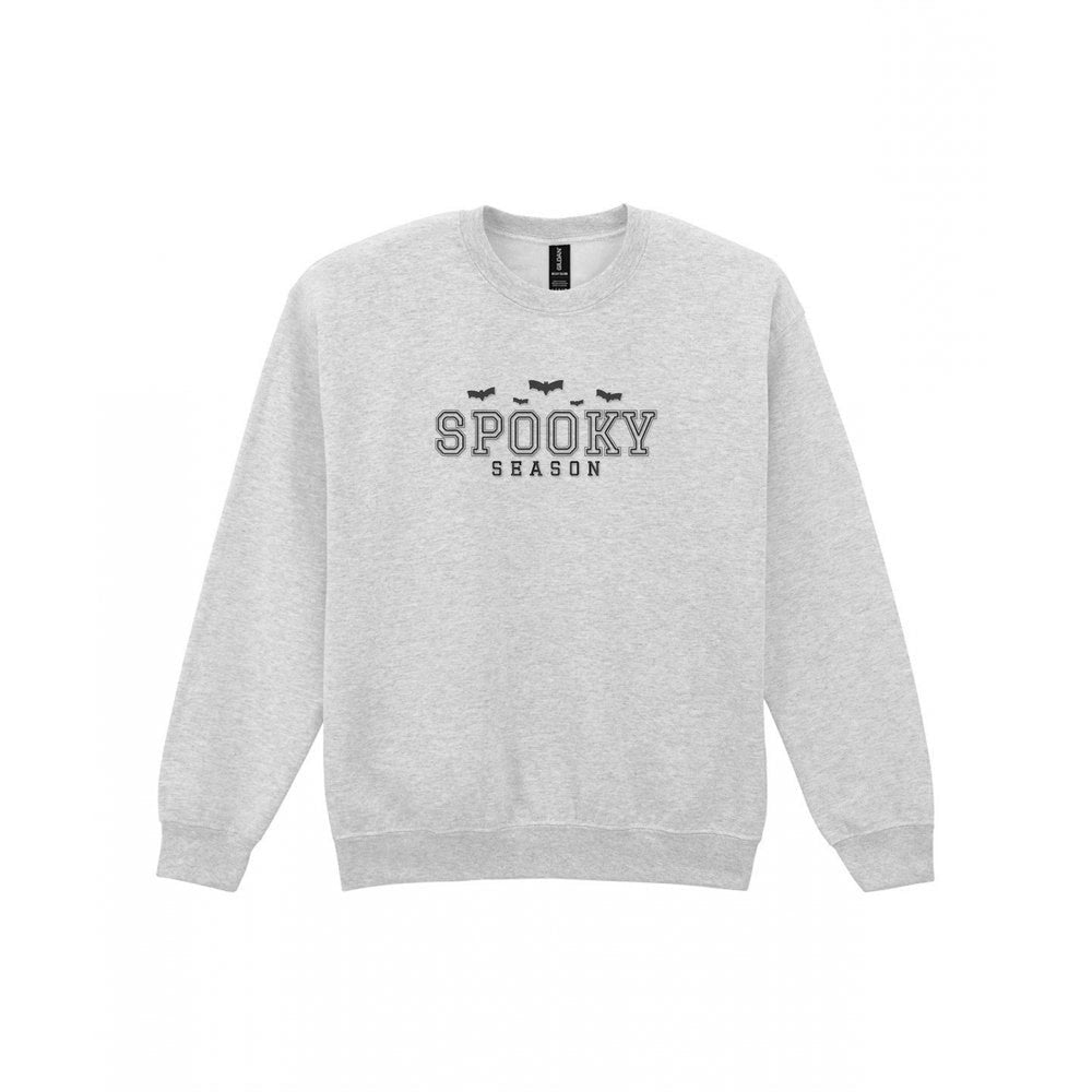 Spooky Season Embroidered Sweatshirt in Sport Grey