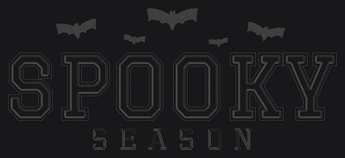 Spooky Season Embroidered Sweatshirt embroidery close-up