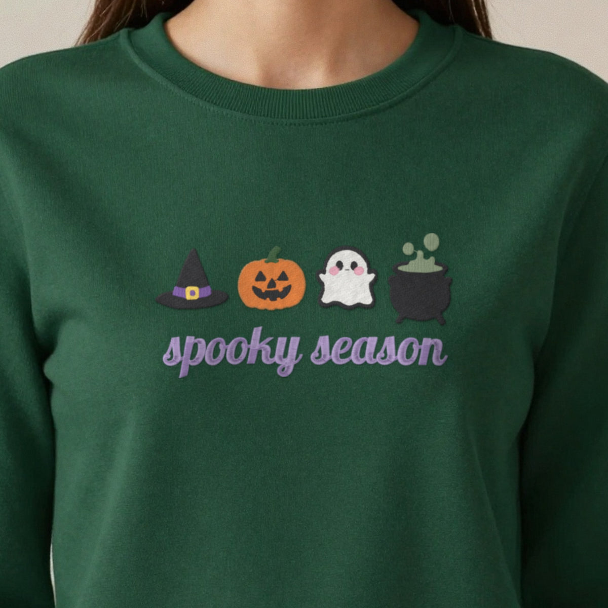 Spooky Season Embroidered Sweatshirt close-up