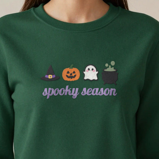Spooky Season Embroidered Sweatshirt close-up