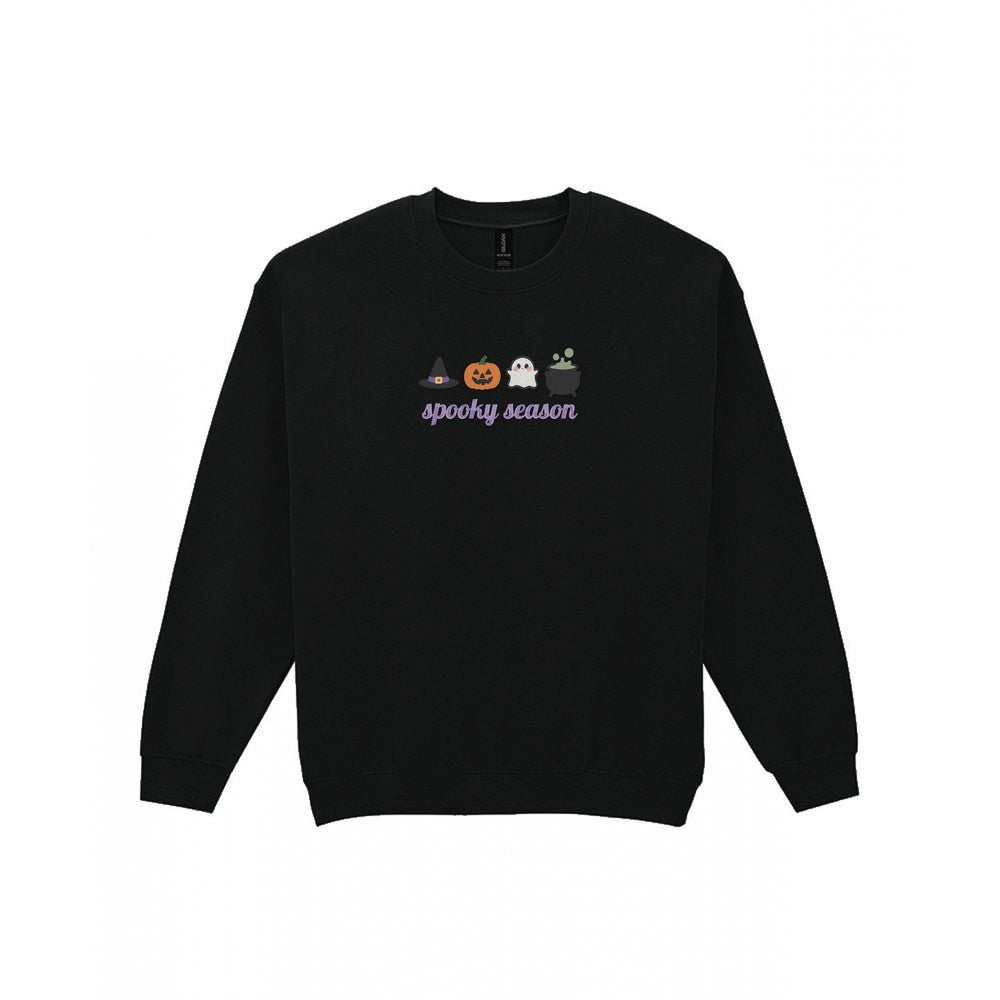 Spooky Season Embroidered Sweatshirt in Black